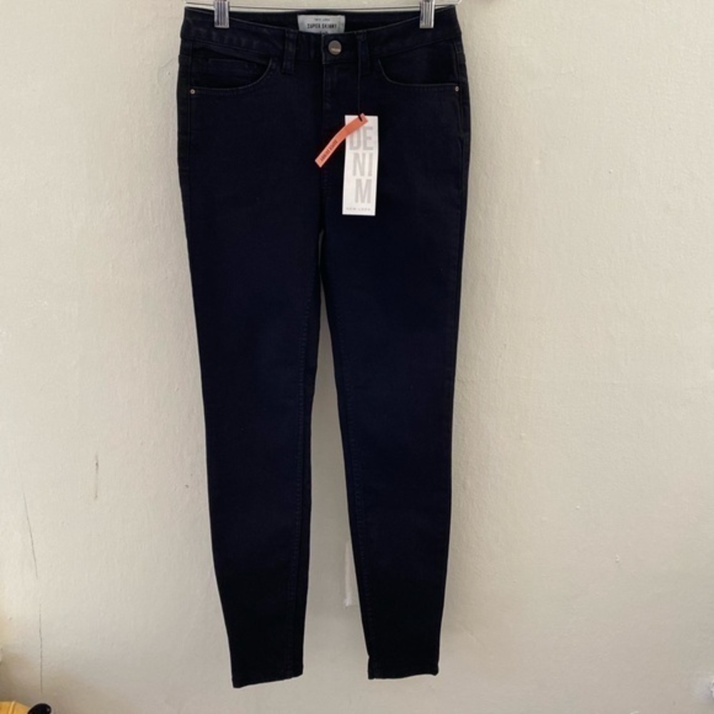 New look girls super skinny black jeans size 6